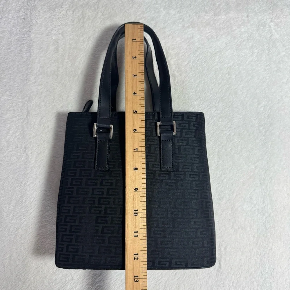 Vintage 90s 2000s Y2K Black Monogram Canvas Purse with Strap - New Deadstock - Picture 4 of 7